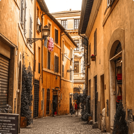 Stroll through the historic streets of Rome, discovering its unique architecture and quaint cafes